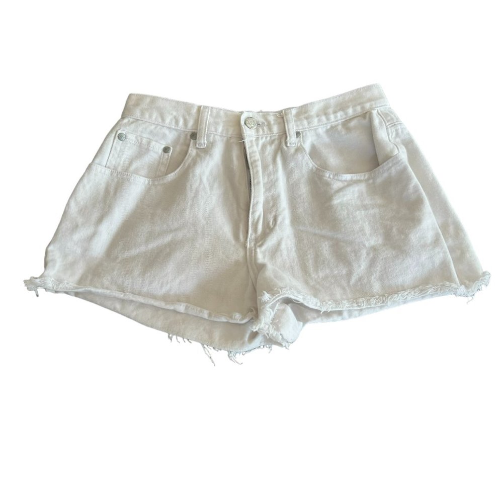 Juniors Be Bop White Denim Distressed Cut Off‎ Shorts Size 7